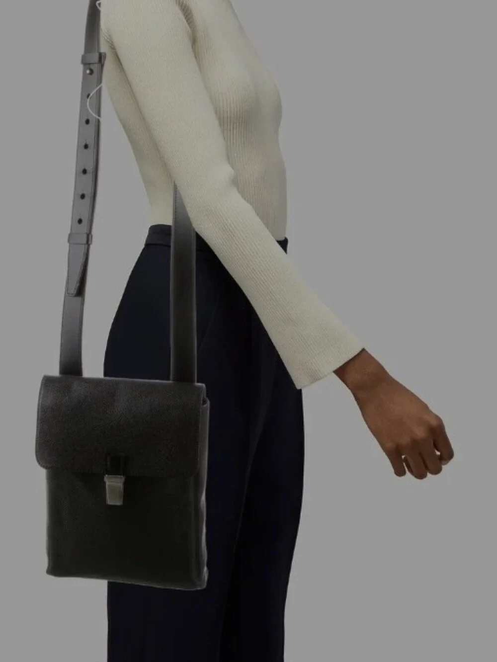 Louis Vuitton Messenger Bag From the 2003 CollectionBlack Taiga Leather